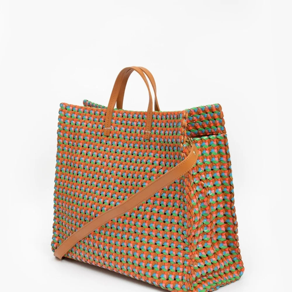 RARE Clare V Simple Tote Natural Multi Rattan - Picture 2 of 11